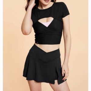 Chic Black Cut-Out Crop Top
